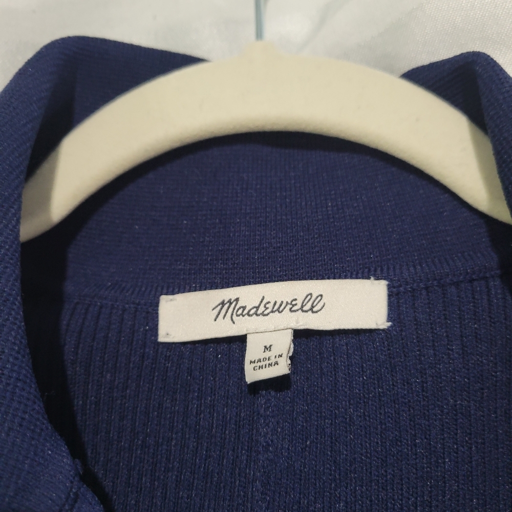 Madewell Ribbed Long-Sleeve Midi Dress NT573  Size M - Picture 10 of 11